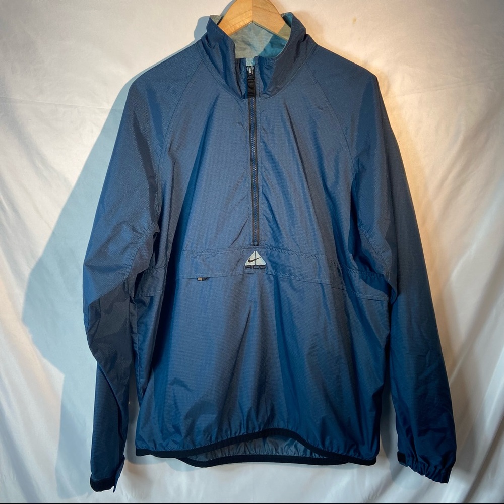 Vintage Nike ACG Outer Layer 3 Windbreaker Half Zip Jacket Sz L Large Bl…